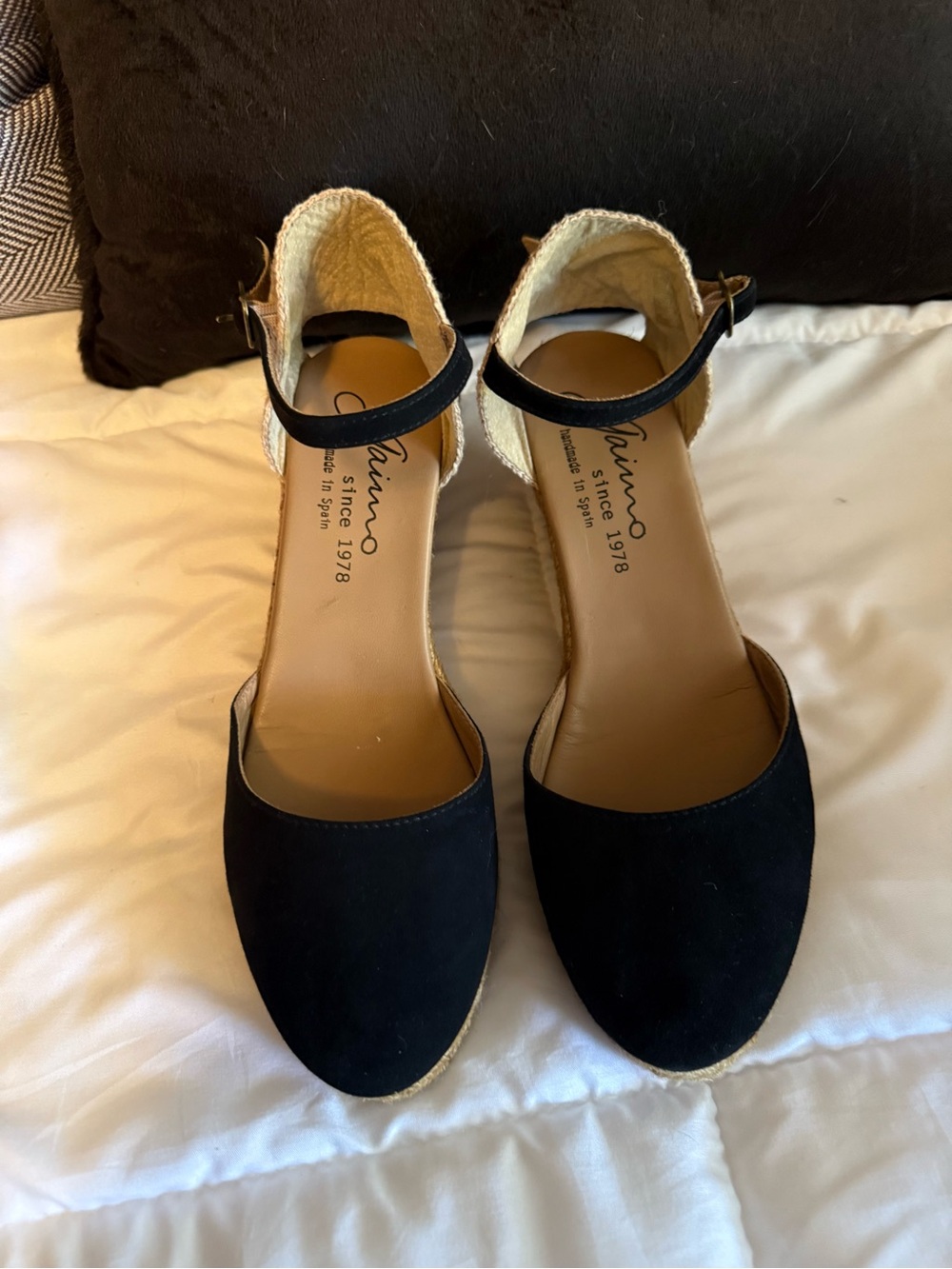 Chic Black Ankle-Strap Espadrille Flats - Handmade in Italy